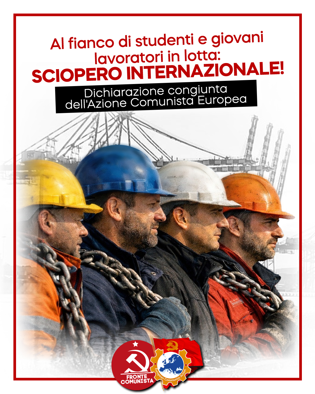 In tutta Europa, al fianco degli studenti delle scuole e delle università e dei giovani lavoratori in lotta, in prima linea negli scioperi della classe operaia. La lotta si intensifica con uno sciopero internazionale che coinvolge oltre 100 porti contro il coinvolgimento nella guerra imperialista